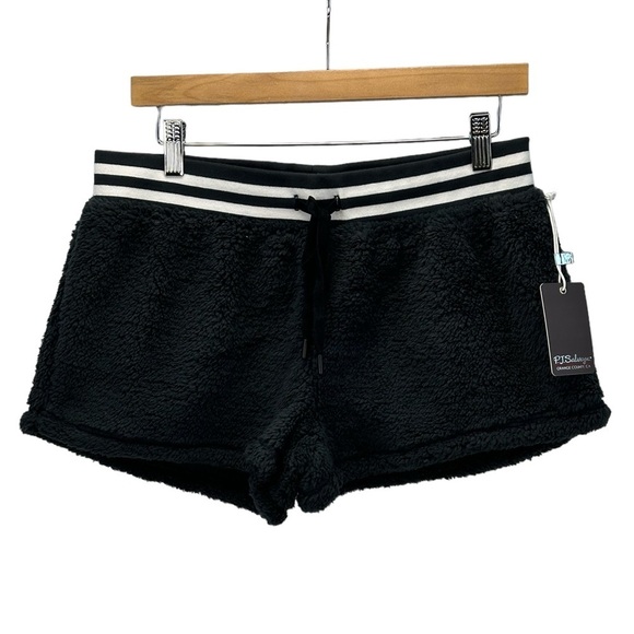 PJ Salvage Drawstring Plush Sherpa Lounge Sleep Shorts - Black - size Medium - Picture 1 of 7